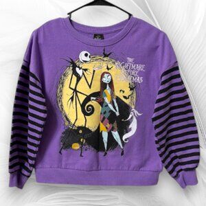 Disney Girls Large Nightmare Before Christmas Graphic Purple Fleece Sweatshirt